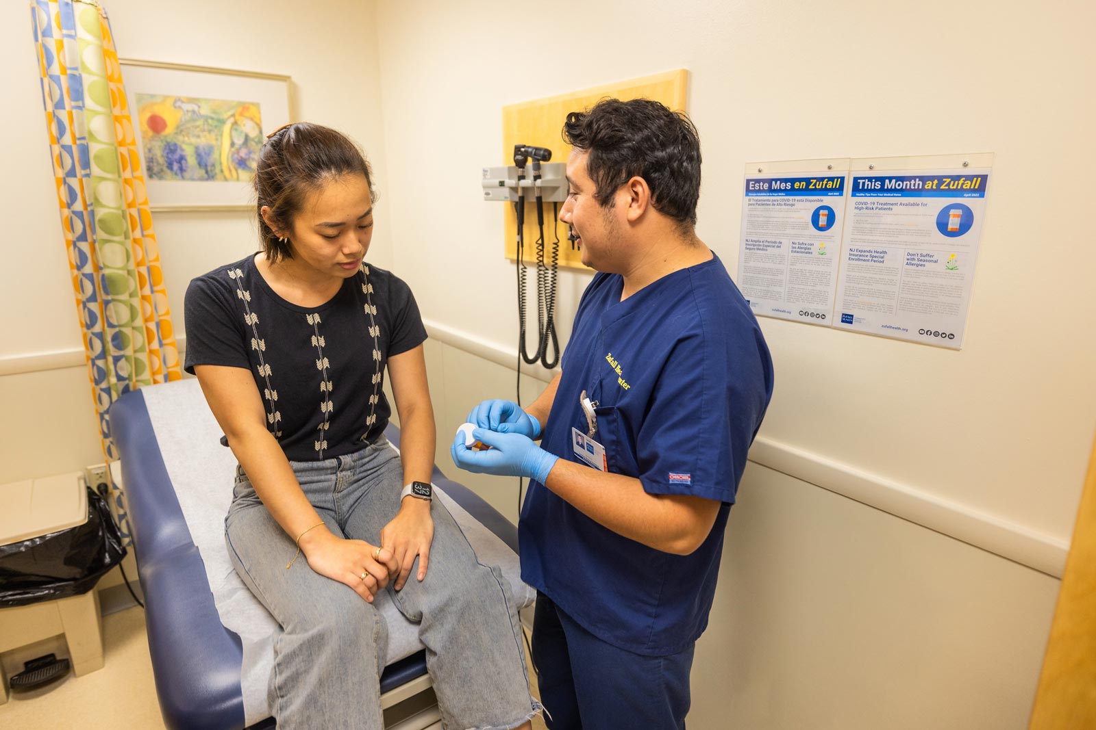 Text and imagery focused on addressing the HIV epidemic with a plan for America, featuring a graphic representation of a virus.